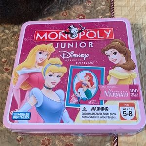 Monopoly Junior - Disney Princess Edition in a metal box